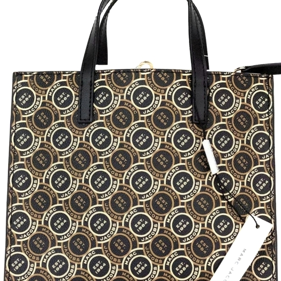 MARC JACOBS Grind Mini Signet Printed Leather Shoulder/ Tote Bag - Picture 13 of 14